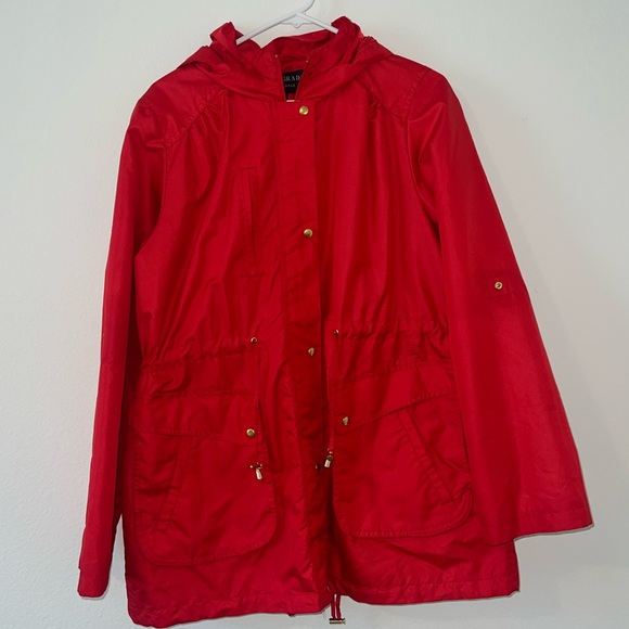 Centigrade Red water resistant Utility Jacket with Hood and Adjustable Waist - Picture 3 of 9